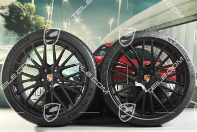 22" koła letnie Cayenne Coupé RS Spyder, komplet, felgi 10J x 22 ET48 + 11,5J x 22 ET52 + NOWE opony letnie Michelin 285/35 R22 + 315/30 R22, z czujnikami ciśnienia