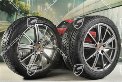 20" Panamera Turbo Koła zimowe, komplet, felgi 9,5J x 20 ET71 + 10,5J x 20 ET71 + opony zimowe Bridgestone 275/40 R20 + 315/35 R20, Adamantium