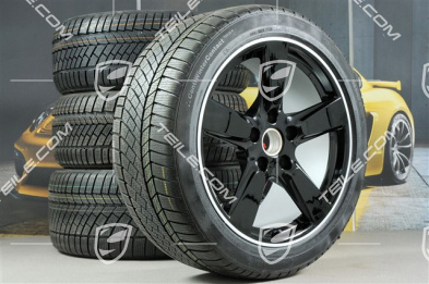 19" Winterräder Satz Cayman S, 8J x 19 ET57 + 9,5J x 19 ET45, Continental WinterContact TS 830P Winterreifen 235/40 R19 + 265/40 R19, ohne RDK-Sensoren, Schwarz