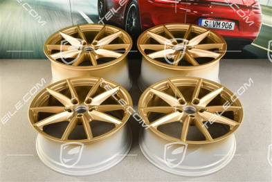 20+21" Komplet felg Carrera S, felgi: przednie 8,5J x 20 ET53 + tylne 11,5J x 21 ET67, aurum satynowy półmat