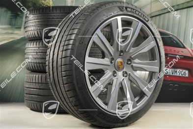 20" koła letnie Tequipment Design, komplet, felgi 9J x 20 ET54 + 11J x 20 ET60, opony letnie Michelin 245/45 R20 + 285/40 R20, srebrny platynowy