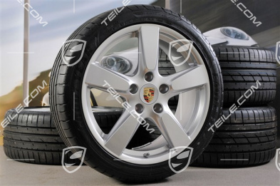 19-inch Cayman S summer wheel set, 8J x 19 ET57 + 9,5J x 19 ET45, tyres 235/40 ZR19 + 265/40 ZR19