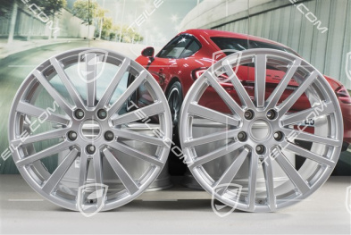 20-inch wheel rim set Panamera Design, 9,5J x 20 ET71 + 11,5J x 20 ET68, Brilliant chrome