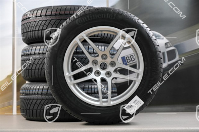 18" "Macan S" Winterräder Satz, Felgen 8J x 18 ET21 + 9J x 18 ET21 + NEUE Continental Winterreifen 235/60 ZR 18 + 255/55 ZR 18, mit RDK-Sensoren