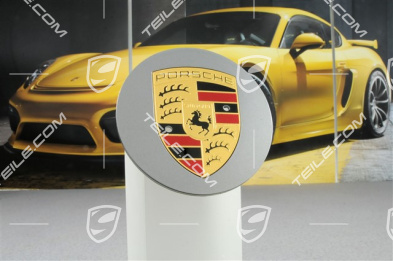 Radzierdeckel, konvex, Wappen farbig, Platinum Silber Metallic