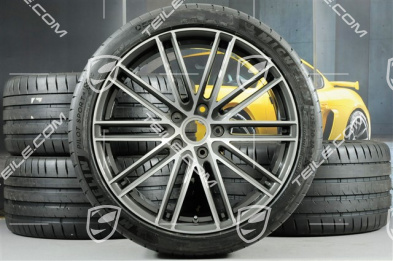 21-inch Turbo IV summer wheel set, rims 9,5J x 21 ET71 + 11,5J x 21 ET69 + Michelin summer tires 275/35 ZR21 + 325/30 ZR21, with TPM, only for Turbo S E-Hybrid
