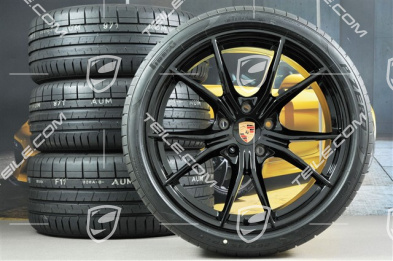 20" Carrera S koła letnie komplet, felgi 8J x 20 ET57 + 10J x 20 ET45, opony letnie Pirelli 235/35 ZR20 +265/35 ZR20, czarne (wysoki połysk), z czujnikami ciśnienia