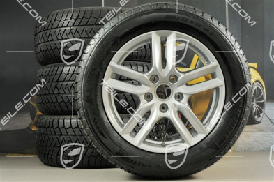 18" Winterräder Satz "Cayenne S" Facelift 2014->, Felgen 8J x 18 ET53 + NEUE Michelin Winterreifen 255/55 R18, mit RDK-Sensoren