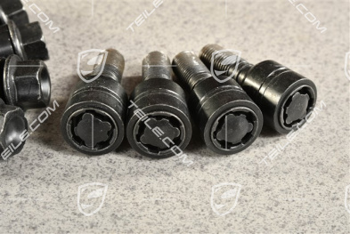 BLACK wheel bolts, set, including anti-theft device