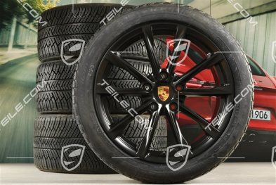 19-inch Boxster S winter wheels set, rims 8J x 19 ET57 + 10J x 19 ET45 + NEW Michelin Pilot Alpin 4 winter tires 235/40 R19 +265/40 R19, black satin matt