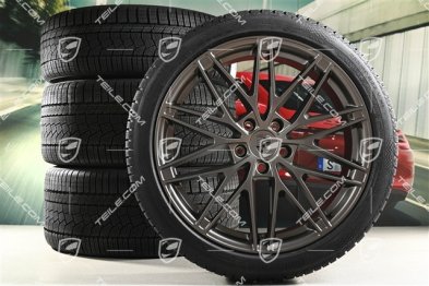22" Macan RS Spyder Design Winterräder Satz, Felgen 9J x 22 ET29 + 11J x 22 ET47 + Continental Winterreifen 255/40 R22 + 295/35 R22, in Turbonit