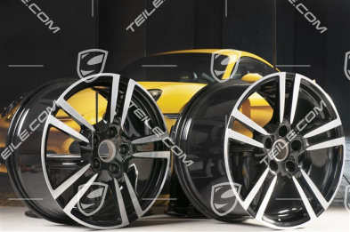 19-inch Turbo II wheel set, 8,5J x 19 ET56 + 11J x 19 ET51, for Turbo / Turbo S / GTS, black high gloss