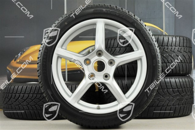 18" Boxster Winterräder Satz, 8J x 18 ET57 + 9J x 18 ET47 + Winterreifen Dunlop 235/45 R18 + 265/45 R18, mit RDK-Sensoren