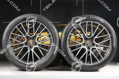 21" koła letnie Cayenne RS Spyder, komplet, felgi 9,5J x 21 ET46 + 11,0J x 21 ET58 + opony letnie Pirelli P Zero 285/40 R21 + 315/35 R21, z czujnikami ciśnienia