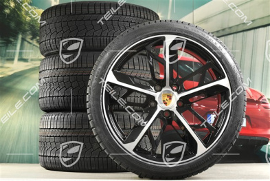 21" koła zimowe Cross Turismo Design, komplet, felgi 9,5J x 21 ET60 + 11,5J x 21 ET66 + opony zimowe Continental 265/35 R21 + 305/30 R21, czarny wysoki połysk