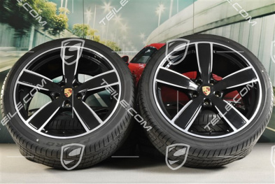 22-inch summer wheel set Sport Classic, rims 10J x 22 ET48 + 11,5J x 22 ET61 + NEW Pirelli summer tyres 285/35 ZR22 + 315/30 ZR22, black high gloss, with TPM