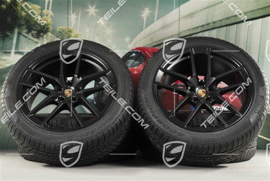 20-inch "Macan S" winter wheels set, rims 9J x 20 ET26 + 10J x 20 ET19, Pirelli winter tyres 265/45 R 20 + 295/40 R 20, black satin matt, with TPMS