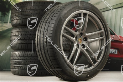20-inch Turbo summer wheels set, rims 9J x 20 ET26 + 10J x 20 ET19 + NEW Pirelli summer tyres 265/45 R20 + 295/40 R20, Platinum, with TPMS