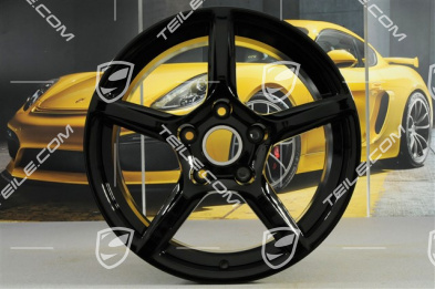 18" komplet felg "Boxster", 8J x 18 ET57 + 9J x 18 ET47, czarny wysoki połysk