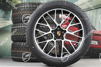 20-inch "RS Spyder Design" winter wheels set, rims 9J x 20 ET26 + 10J x 20 ET19 + NEW Dunlop Winter Sport 4D winter tyres 265/45 R20 + 295/40 R20, with TPMS, black high gloss