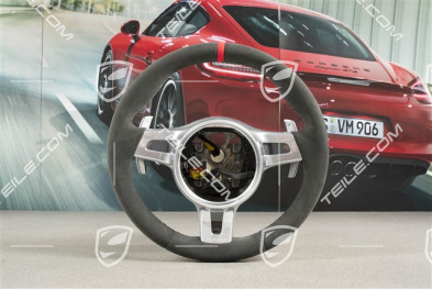 Kierownica Sport-Design, Sport Chrono, Alcantara, czarna, Czerwony pasek na godz. 12