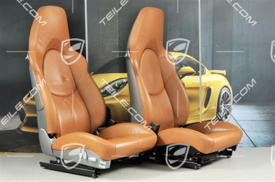 Sport seats, el. adjustable, leather, Natural Brown, set (L+R)