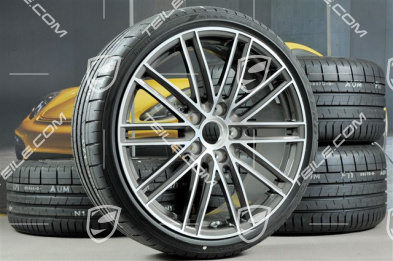 20" Turbo IV Sommerräder Satz, Felgen 8,5J x 20 ET57 + 10,5J x 20 ET47 + Pirelli Sommerreifen 235/35 ZR20 + 265/35 ZR20, mit RDK-Sensoren