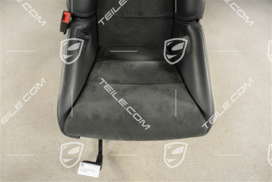 Bucket seat, collapsible, leather/Alcantara Black, seam in Silver, with logo GT3, L