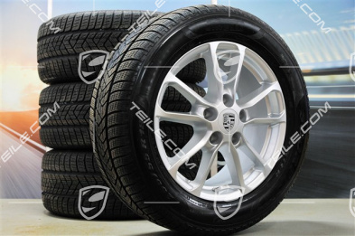 18-inch winter wheels set "Cayenne" facelift 2014->, alloy rims 8J x 18 ET53 + Pirelli winter tyres 255/55 R18, with TPM