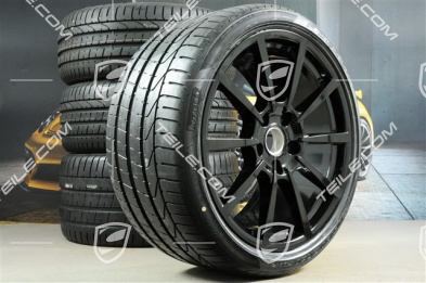 20" koła letnie, komplet Carrera Classic II, felgi 8,5J x 20 ET49 + 11,5J x 20 ET56 + NOWE opony letnie 245/35 R20 + 305/30 R20, czarne / wysoki połysk