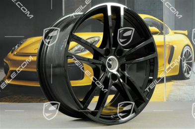 21" Komplet felg Cayenne Turbo, 11J x 21 ET58 + 9,5J x 21 ET46, czarny / wysoki połysk