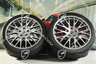 21-inch Panamera Exclusive Design Winter wheel set, wheel rims 9,5J x 21 ET71 + 10,5J x 21 ET71 + Continental Winter Contact TS860 S winter tyres 275/35 R21 + 315/30 R21, Platin Silver