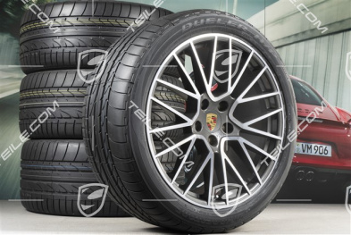 21-inch Cayenne RS Spyder summer wheel set, rims 9,5J x 21 ET46 + 11,0J x 21 ET58 + Bridgestone Dueler H/P Sport summer tyres 285/40 R21 + 315/35 R21, with TPMS,