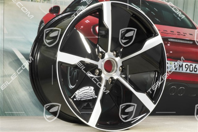 21" Felga Taycan Exclusive Design, 11,5J x 21 ET66, tylna, czarny wysoki połysk, R