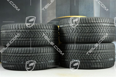 21-inch Cayenne Turbo winter wheel set, rims 9,5J x 21 ET46 + 11,0J x 21 ET58 + Pirelli winter tyres 275/40 R21 + 305/35 R21, with TPMS, black high gloss