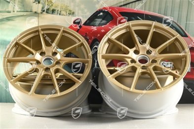 20" komplet felg "Spyder" / "718 Sport", felgi 8,5J x 20 ET57 + 10,5J x 20 ET47, Aurum satynowy półmat