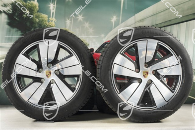 19" koła zimowe Taycan S, komplet, felgi 8J x 19 ET50 + 10J x 19 ET47 + NOWE opony zimowe Continental 225/55 R19 + 275/45 R19