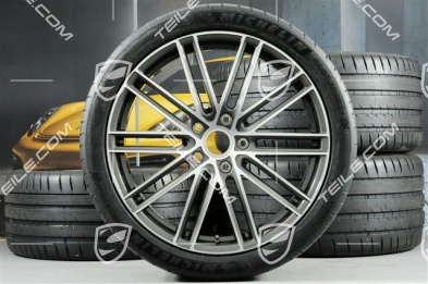 21" Koła letnie Turbo IV, felgi 9,5J x 21 ET71 + 11,5J x 21 ET69 + NOWE opony letnie Michelin 275/35 ZR21 + 325/30 ZR21, z czujnikami ciśnienia, tylko do Turbo S E-Hybrid