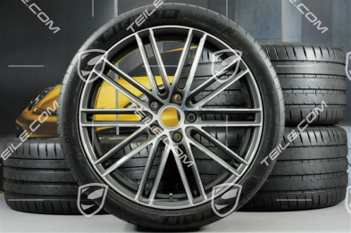21" Koła letnie Turbo IV, felgi 9,5J x 21 ET71 + 11,5J x 21 ET69 + opony letnie Michelin 275/35 ZR21 + 325/30 ZR21, z czujnikami ciśnienia, tylko do Turbo S E-Hybrid