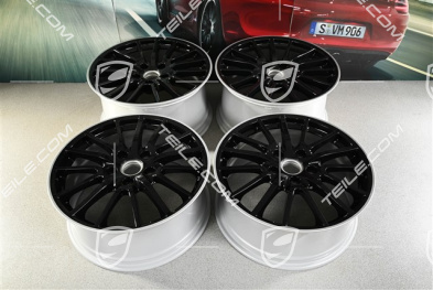 19" Sport Design Felgensatz, schwarz, Felgen 8J x 19 ET57 + 9,5J x 19 ET46, Felgenstern in Schwarz / Rand in Silber