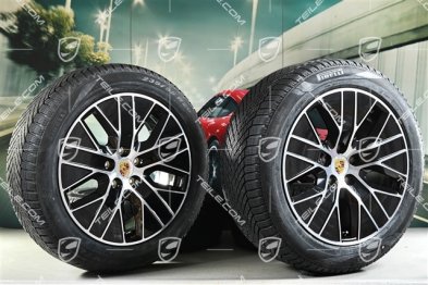20-inch Macan S winter wheel set, rims 7,5J x 20 ET32 + 10J x 20 ET49 + Goodyear winter tyres 235/55 R20 + 285/45 R20, black high gloss