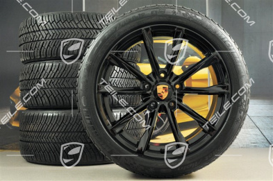 19-inch Boxster S winter wheels set, rims 8J x 19 ET57 + 10J x 19 ET45, Michelin Pilot Alpin 4 winter tires 235/40 R19 +265/40 R19, in black high gloss