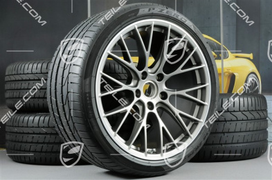 20" Sommerräder Satz RS SPYDER Design, Felgen 8,5J x 20 ET49 + 11,5J x 20 ET56 + Sommerreifen 245/35 R20 + 305/30 R20, in Platinum (seidenglanz)