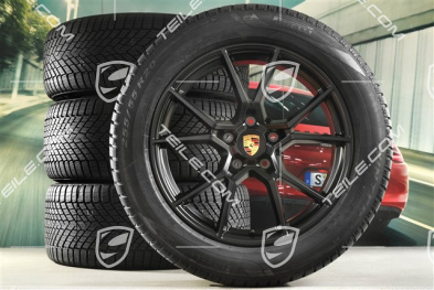 20-inch Cayenne S winter wheel set, rims 9J x 20 ET50 + 10,5J x 20 ET64 + NEW Pirelli winter tyres 255/55 R20 + 295/45 R20, with TPMS, black satin matt