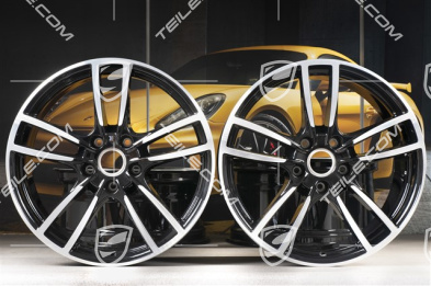 20-inch Cayenne Sport wheel rim set, 10,5J x 20 ET64 + 9J x 20 ET50, black