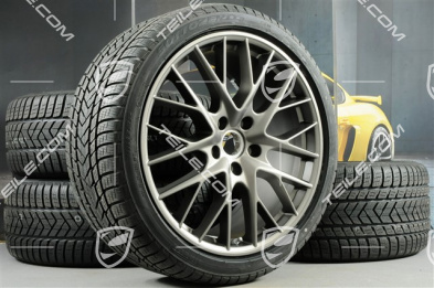 21" Winterräder Satz "SportDesign", Felgen 9,5 J x 21 ET71 + 10,5 J x 21 ET71 + NEUE Pirelli Sottozero III Winterreifen 275/35 R21 + 315/30 R21, Platinum Seidenmatt