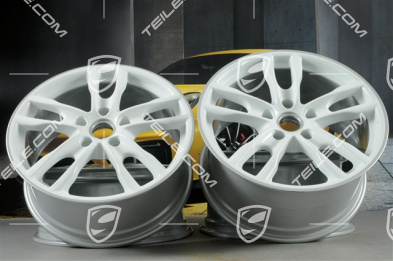 19" Boxster S III Felgensatz, 8J x 19 x ET 57 + 9,5J x 19 x ET 45, Felgenstern in Weiß