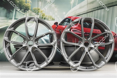 22" felgi GT, komplet, 10J x 22 ET48 + 11,5J x 22 ET52, Platinum satynowy półmat