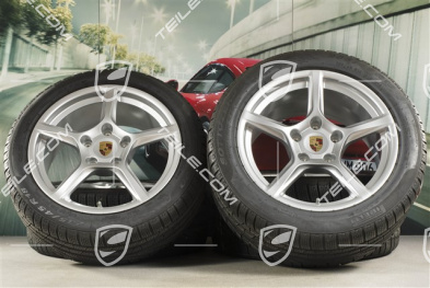 18" Boxster koła zimowe komplet, felgi 8J x 18 ET57 + 9,5J x 18 ET49, opony zimowe Pirelli Sottozero, DOT/rok prod. 2017, profil bieżnika 6mm, z czujnikami ciśnienia