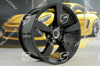 18" Komplet felg Cayman S, 8J x 18 x ET57 + 9J x 18 x ET43, czarny wysoki połysk
